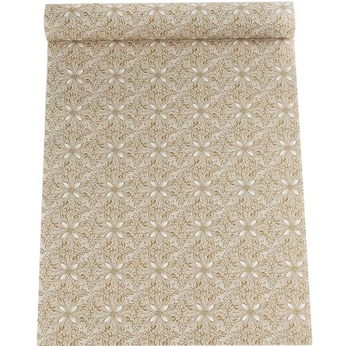 Self Adhesive Vintage Gold Floral Wallpaper Drawer Shelf Liner Vinyl - View #3