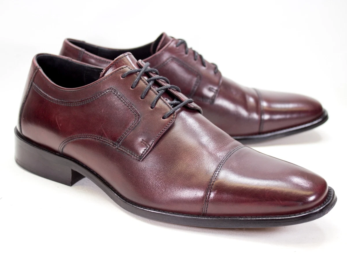 Johnston & Murphy Men’s 12 WIDE Burgundy Cap Toe Lace Up Oxford Shoes 59-11703 J. Murphy by JOHNSTON & MURPHY 59-11703 Burgundy Leather Cap  main image 2
