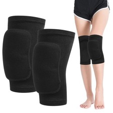 Xujinsongg 2 Pcs Knee Pads for Kids Age 7-12 Years, Thick Sponge S, Black