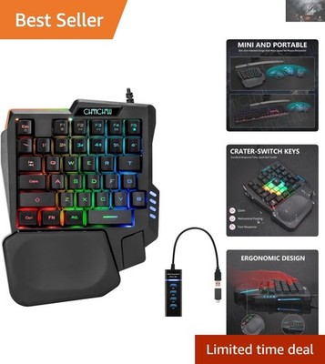 Effortless Gaming with Ergonomic 35-Key Keyboard - Ambidextrous for All Players