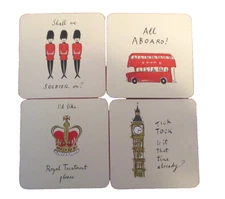Set of 4 London Icon Coasters by Alice Tait
