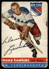 1954-55 Topps Danny Lewicki New York Rangers #23 Miscut