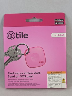 Pink Tile by Life360 Keychain Tile Mate Bluetooth Tracker Key Finder New