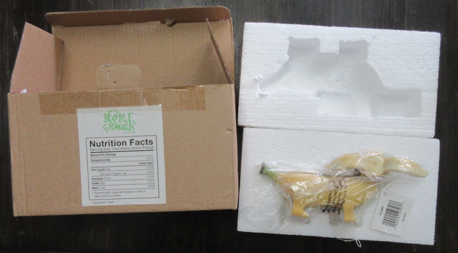 Enesco Home Grown Banana Dachshund Dog Figurine Retired #4012885 Box
