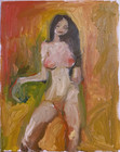 Gothic Cubism Boudoir Oil Painting 16”x20” Canvas Original Signed Figure Art