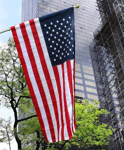 American Flag Pole Sleeve Banner Style 3x5 Ft USA US Flag Embroidered Stars H... - Picture 1 of 6