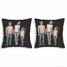 Set of 2 Throw Pillow Covers 18x18in - Stylish Geometric Pattern Design