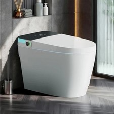 BCANHOME Smart Toilet with Tankless Bidet Wash, Auto Open Lid, Auto Dual Flush