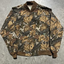 Vintage Mossy Oak Jacket Mens L Foliage Breakup Bomber Camo Camouflage 90s USA