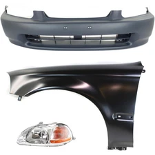 Kit Bumper Cover Fascia Front Coupe Sedan For Honda Civic 1996-1998