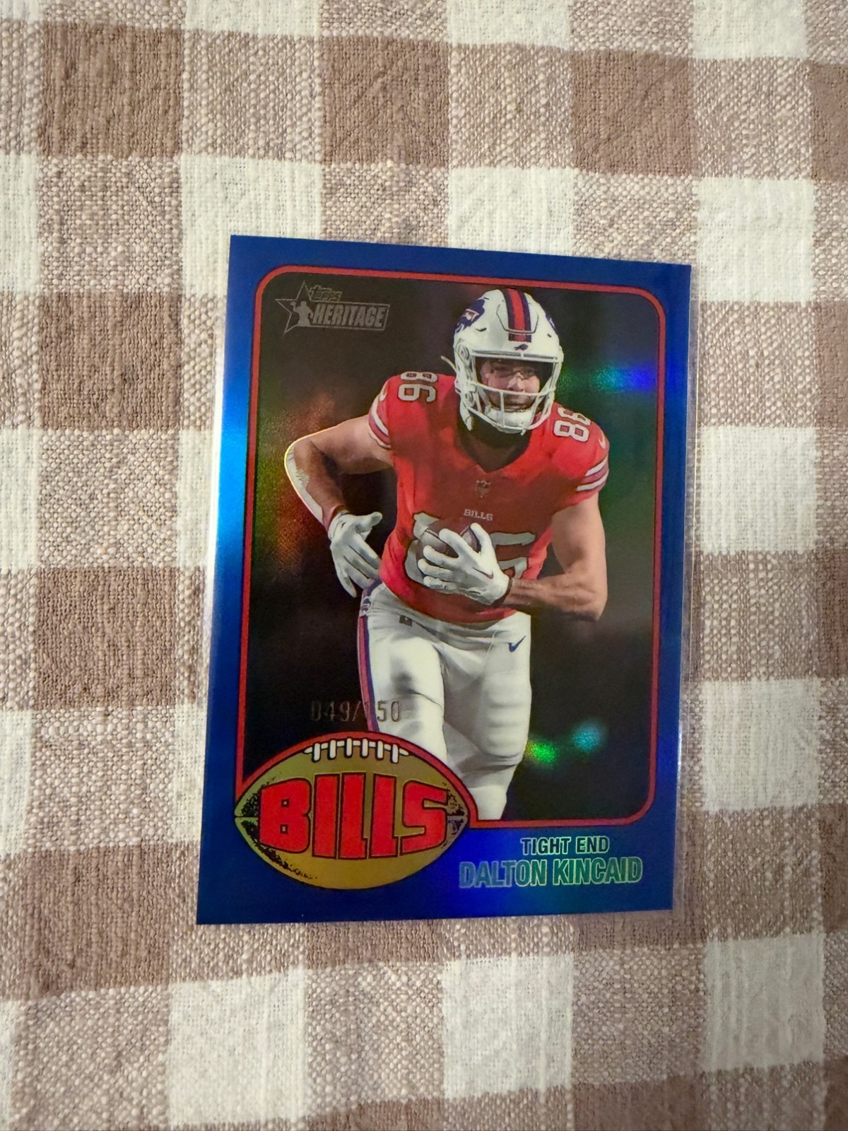 2026 Topps Heritage Dalton Kincaid #99 Chrome Blue Refractor 049/150 Bills
