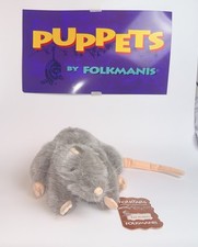 Folkmanis Folktails Gray Rat Hand Puppet RARE Vintage Plush Realistic Toy Folk