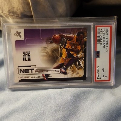 Fleer 2001 E-X Kobe Bryant Net Assets Insert #1 Lakers PSA 8