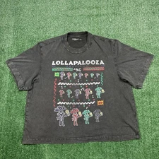 Lollapalooza Abercrombie Fitch T Shirt Men's Size L Black Short Sleeve Cropped