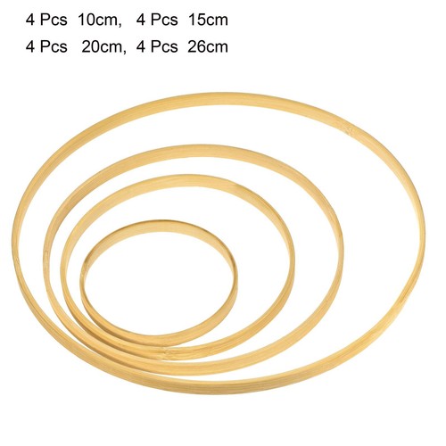 1Set/16Pcs 4/6/8/10 Inch Wooden Bamboo Floral Hoop Rings for DIY Crafts ...