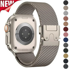 Milanese Loop Titanium  For Apple Watch Band Strap Ultra 3/2/1 49mm 46mm   