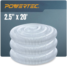 2-1/2" X 20' Dust Collection Hose, 2.5 Inch Flexible PVC Dust Collector Hose for