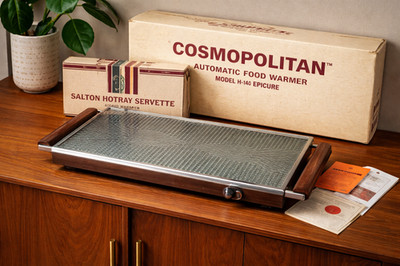 Salton Cosmopolitan Hotray Auto Food Warmer Tray NOS Mid-Century w Box Atomic