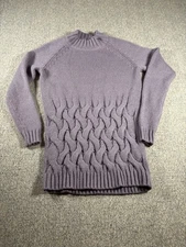 Simply Vera Vera Wang Women's Solid Purple Soft Acrylic Knit Mock Neck Sweater S