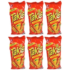 Takis Nacho Xplosion Corn Chips Tortilla Chips, 190g (6.7oz) (Pack of 6)