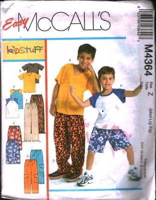 4364 Vintage McCalls SEWING Pattern Boys T Shirts Shorts Pants Easy OOP M-XL Sew