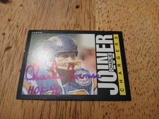 1985 Topps - Charlie Joiner #377 Auto Signed Autograph Hof 96 Inscription Charge