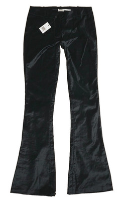 Max Studio LEON MAX Black Velvet Flare-Leg Trouser Pants US 4