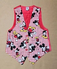 Vintage 1990's Disney Store Red Mickey Mouse All Over Print Vest Size S/M - USA