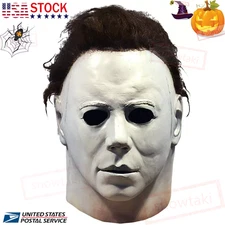 Halloween Michael Myers Mask Full Head Scary Horror Murderer Cosplay Adult Size