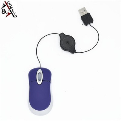 USB mini Maus optisch design optical Mouse PC Laptop Kabel aufrollbar Lila