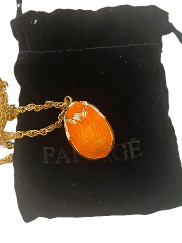 Fabergé Imperial Christmas Egg Ornament Exclusive w/ Necklace & Orig Gift Box - Picture 10 of 13