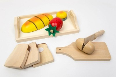 20x Glow2B Holzspielzeug Tablett Brot Zubehör Kaufladen Sonderposten Restposten