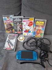 Sony PSP 3003 Vibrant Blue Console w/ Charger & Games Bundle