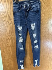 American Eagle Women  s Jeans Next Level Stretch Skinny Size 0 R Distressed
