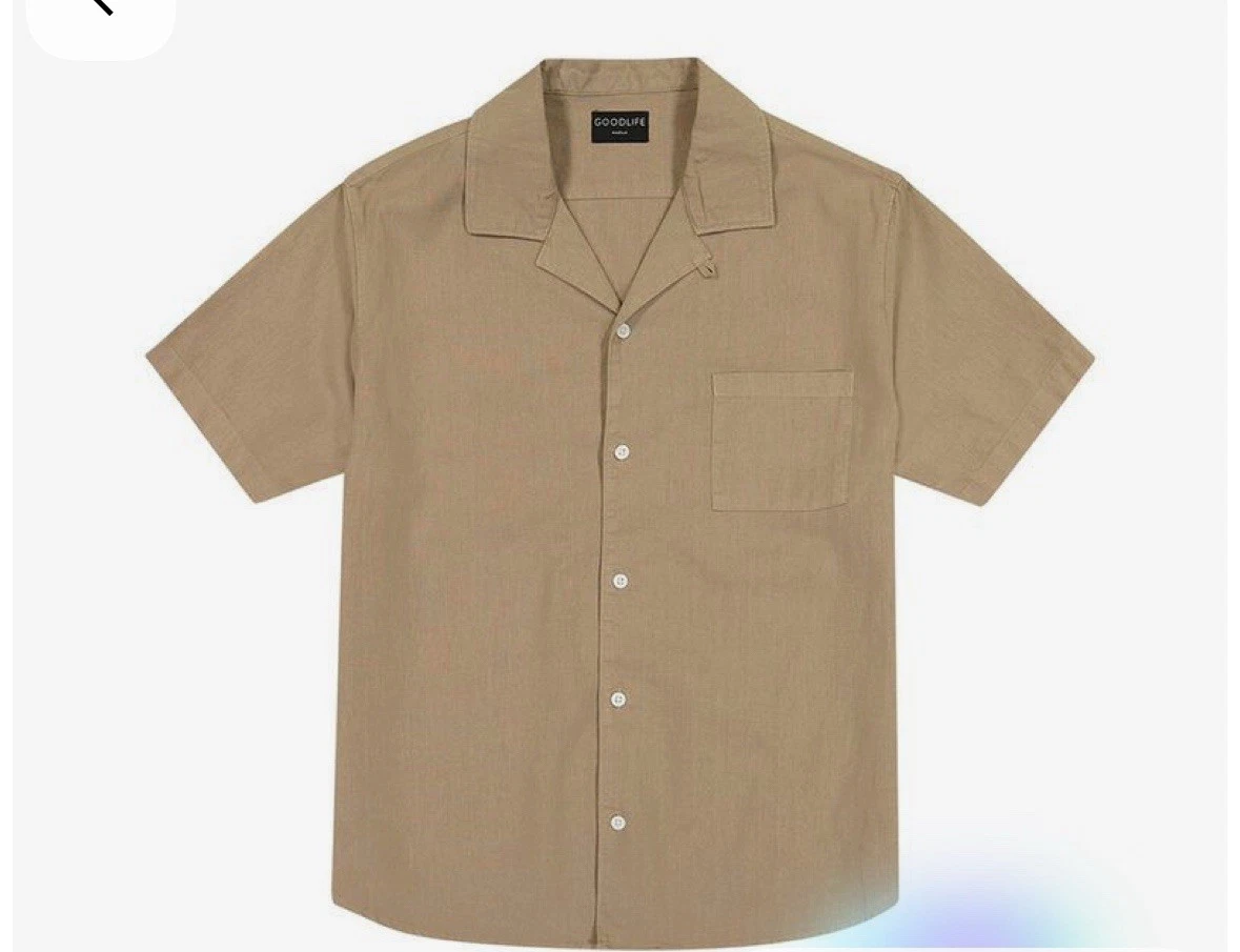 Goodlife Camp Collar Linen Blend Button Front Shirt Size XL BNWT