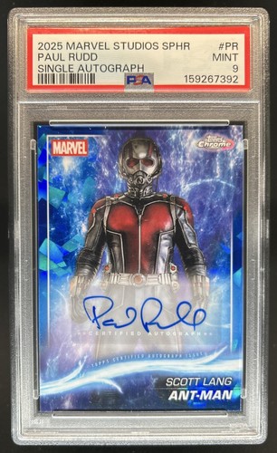 2025 Topps Chrome Marvel Studios Sapphire Paul Rudd as Ant-Man Auto #AA-PR PSA 9