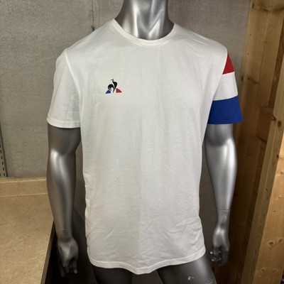Vintage Le Coq Sportif T-Shirt Men's XL White Blue Red Retro Sport Vintage Le Coq Sportif T-Shirt Men's XL White Blue Red Retro Sport