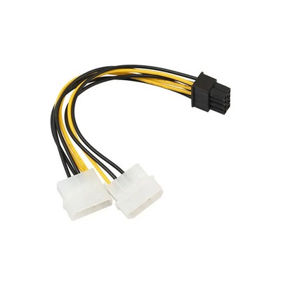 Stromkabel Grafikkarte GPU 8 Pin PCIe auf Dual Molex 18cm A-7