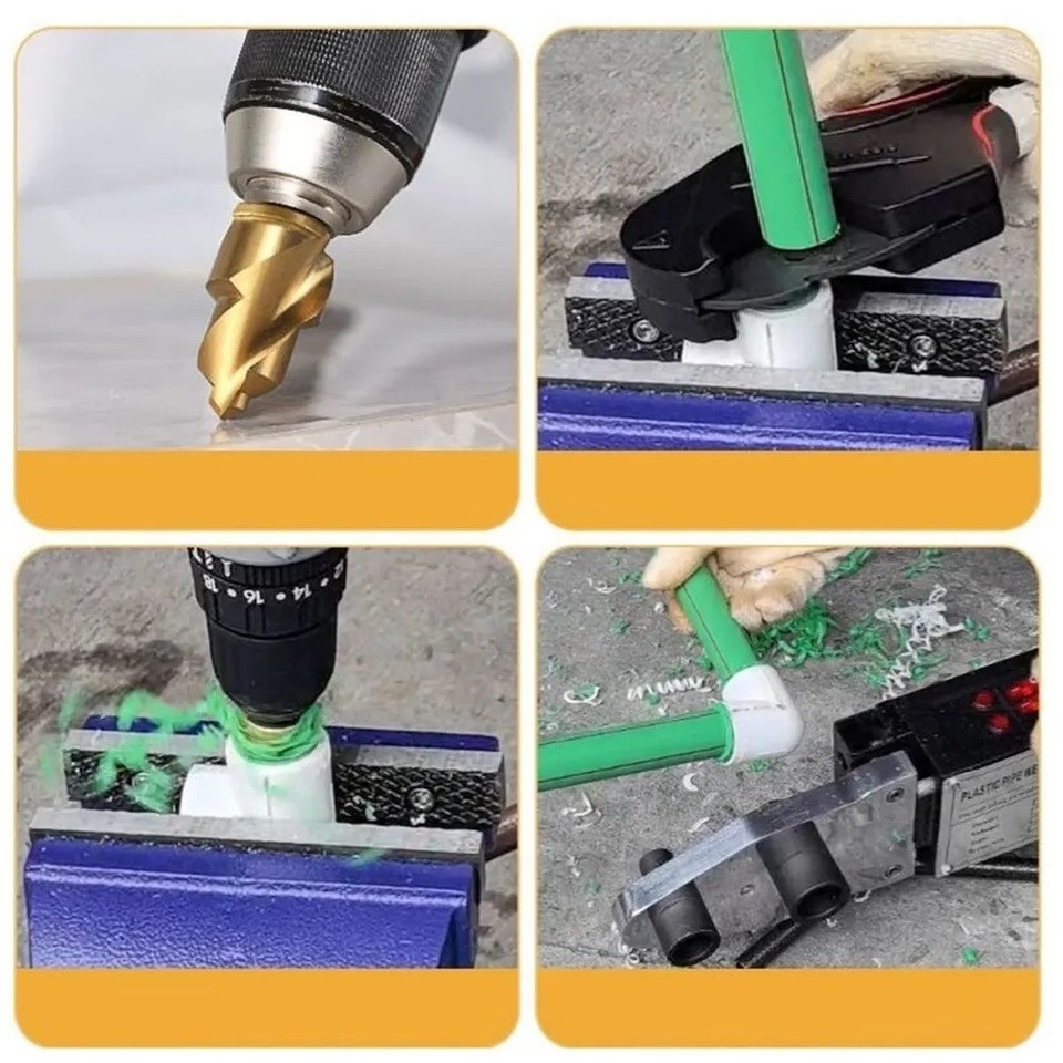 PPR Stepped Drill Bit Kit 3pc 20mm 25mm 32mm for Water Pipe Drilling ...