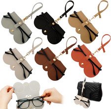 6 Pcs Soft Leather Sunglasses Bag, Portable Glasses Case for Women Men, Soft Fel