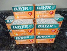 432 Bayer LOW DOSE Chewable ORANGE Tablets NSAID Pain Reliever 12 boxes of 36 