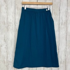 Circa Vintage Teal High Waist Retro Cottage Flowy Stretch Pockets Midi Skirt 10