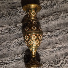 Vase aus massivem Messing mit floralem Blumenmotiv, Messingvase