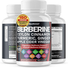 Premium Berberine with Ceylon Cinnamon 12,000mg 150 Caps Heart Health  Immune