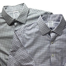 Brooks Brothers Dress Shirt Regent Fit Mens 16 35 Multi Supima Cotton Preppy