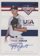 2017 USA Baseball Stars & Stripes CNT Signatures /499 Tyler Johnson #5 Auto 4t6