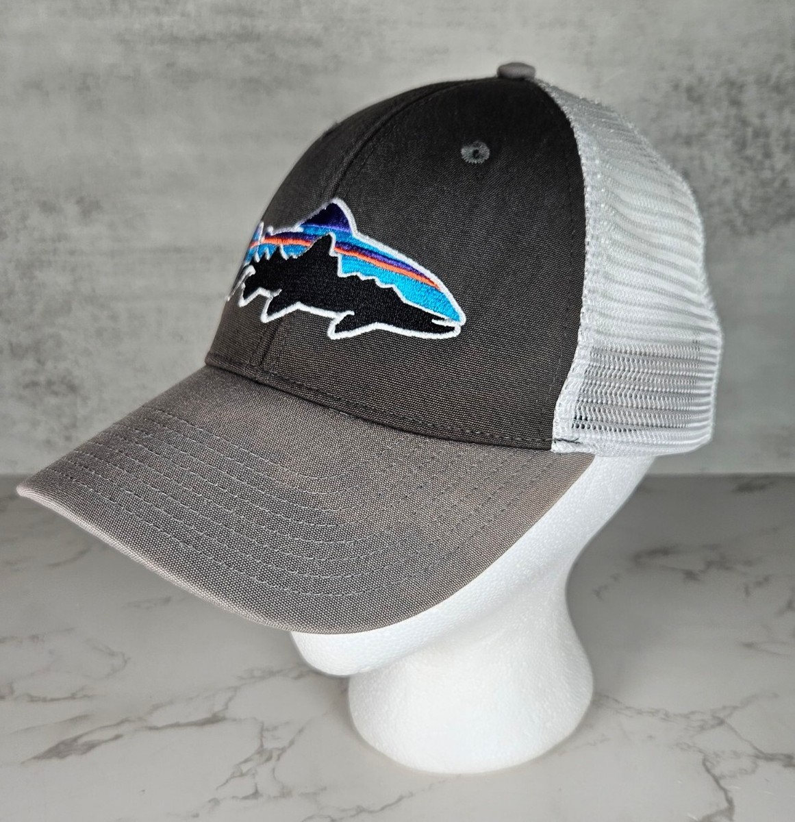 Patagonia Fitz Roy Trucker Hat Salmon Snapback Mesh Cap Fish