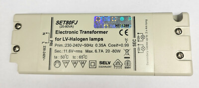 LV-Halogen Trafo Modell SET80FJ Elektronic Transformer 20-80 Watt 6,7A 80VA R7