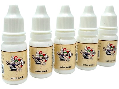 (1399,8 /L)SAILOR JERRY EXTRA WEIß 5x10ml INKgrafiX  TATTOO FARBE VEGAN REACH DE