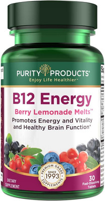 Purity Products B-12 Energy Berry Lemonade Melt B 12-30 Melting Tablets
